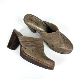 Bare Traps Shoes Cassie Mules Light Brown Mules Block Heel Size 10M Leather Boho